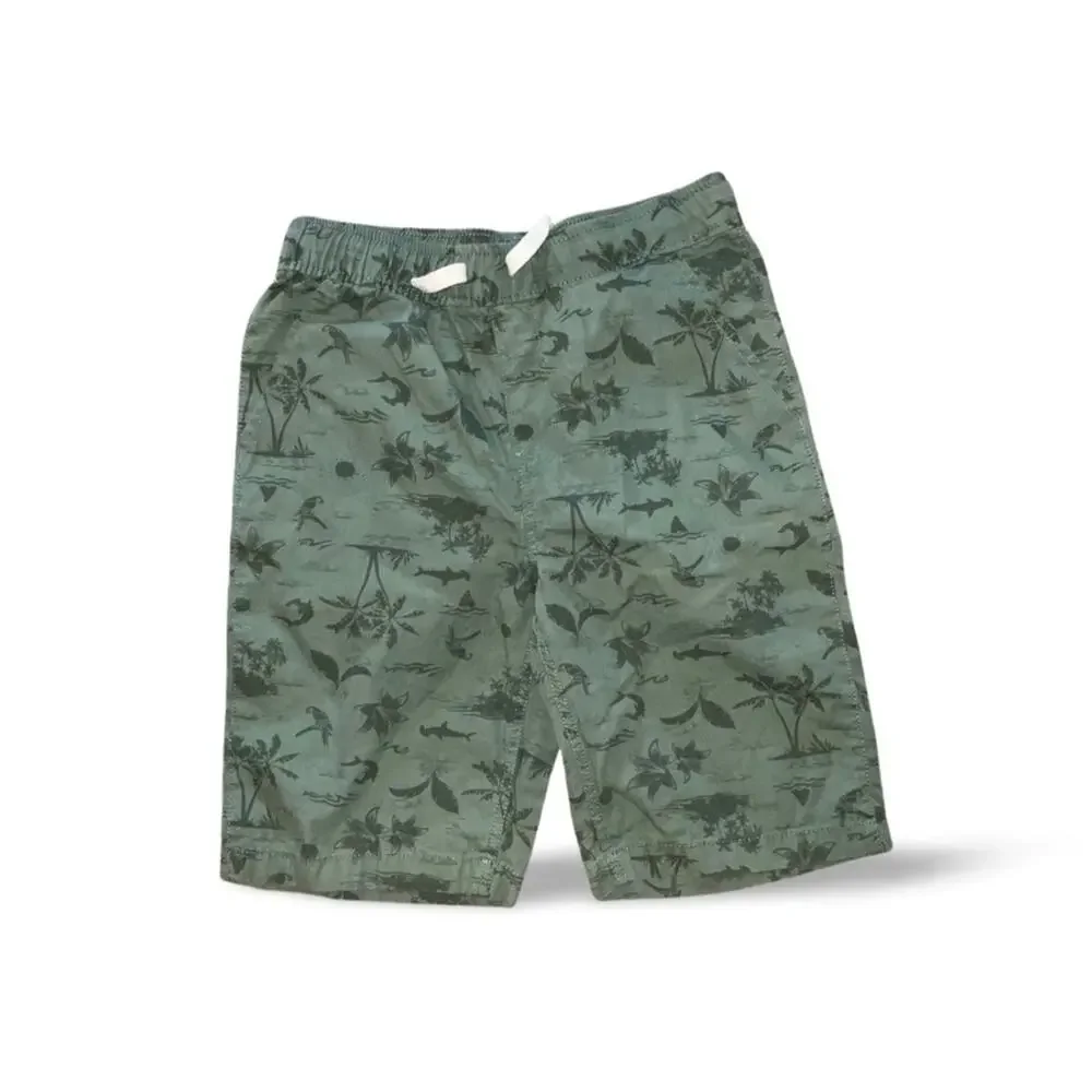Childrens Place Green Tropical Cargo Shorts Size 16